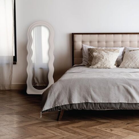 WAVYDECOR - مرآة متموجة بطول كامل 63 بوصة × 24 بوصة - مرآة مموجة كاملة الطول - مرآة أرضية متموجة لغرفة النوم - مرآة متموجة بطول كامل غير منتظمة - مرآة متموجة بطول الجسم بالكامل in Kuwait