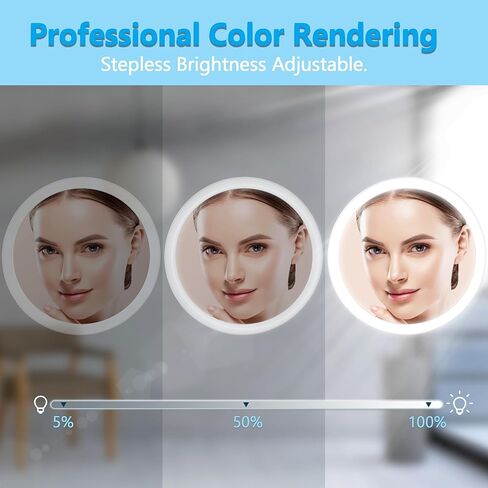 New 20X Magnifying Mirror with Light, Light Up Mirror with 74 Premium LED Beads, Dimmable, Rechargeable Vanity Mirror with Lights,8.5" Lighted Makeup Mirror with Magnification, 3 Light Colors in Kuwait