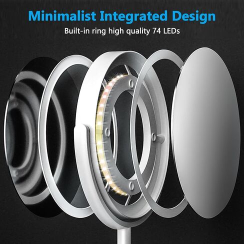 New 20X Magnifying Mirror with Light, Light Up Mirror with 74 Premium LED Beads, Dimmable, Rechargeable Vanity Mirror with Lights,8.5" Lighted Makeup Mirror with Magnification, 3 Light Colors in Kuwait