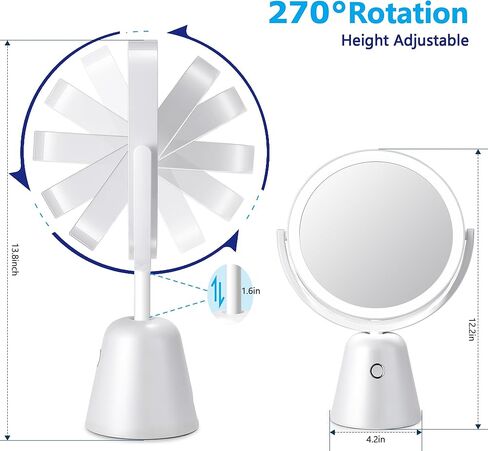 New 20X Magnifying Mirror with Light, Light Up Mirror with 74 Premium LED Beads, Dimmable, Rechargeable Vanity Mirror with Lights,8.5" Lighted Makeup Mirror with Magnification, 3 Light Colors in Kuwait