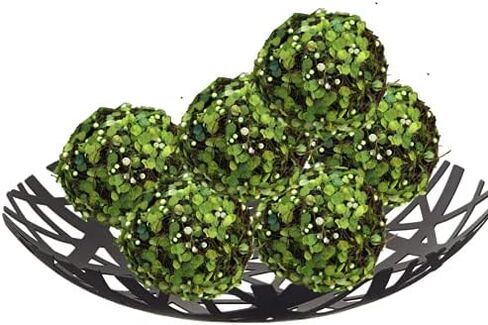 كرات BYHER المزخرفة للأوعية، كرة طحالب وهمية لديكور المنزل لحشو المزهرية (3.2 بوصة - مجموعة من 6) in Kuwait