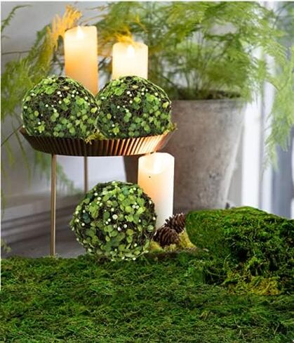 كرات BYHER المزخرفة للأوعية، كرة طحالب وهمية لديكور المنزل لحشو المزهرية (3.2 بوصة - مجموعة من 6) in Kuwait