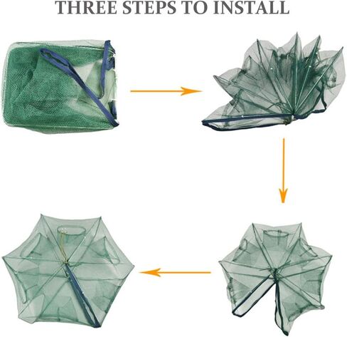 1/2 Pcs Fishing Bait Trap Foldable Crab Crayfish Fish Minnow Crawdad Shrimp Net Cast Portable in Saudi Arabia