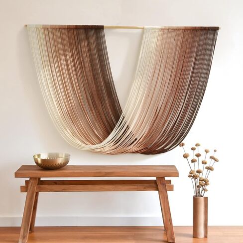 Flber Macrame الجدار شنقا على نطاق واسع التعادل صبغ البوهيمي الغزل نسيج المنزل غرفة جدار ديكور 59 "Wx 35" L in Saudi Arabia