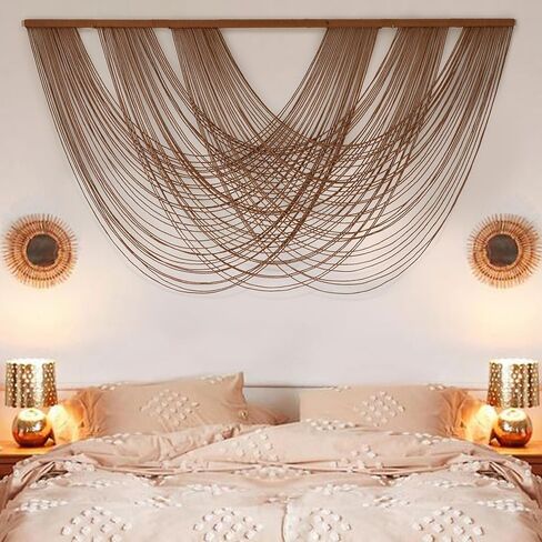 Flber Macrame الجدار شنقا على نطاق واسع التعادل صبغ البوهيمي الغزل نسيج المنزل غرفة جدار ديكور 59 "Wx 35" L in Saudi Arabia
