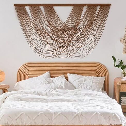 Flber Macrame الجدار شنقا على نطاق واسع التعادل صبغ البوهيمي الغزل نسيج المنزل غرفة جدار ديكور 59 "Wx 35" L in Saudi Arabia