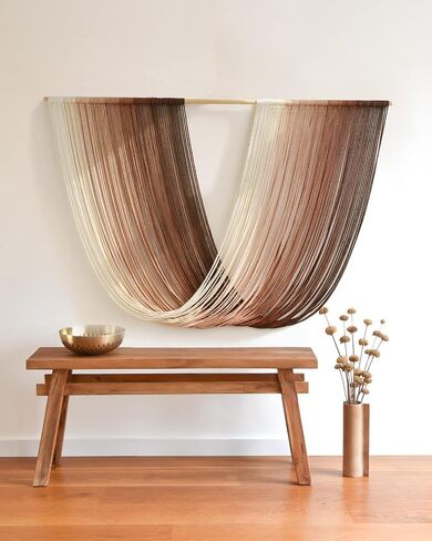 Flber Macrame الجدار شنقا على نطاق واسع التعادل صبغ البوهيمي الغزل نسيج المنزل غرفة جدار ديكور 59 "Wx 35" L in Saudi Arabia
