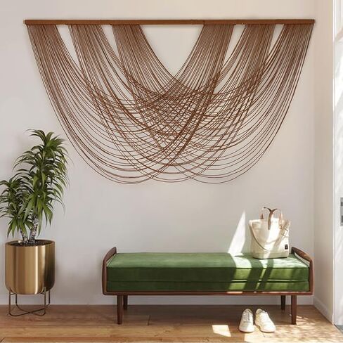 Flber Macrame الجدار شنقا على نطاق واسع التعادل صبغ البوهيمي الغزل نسيج المنزل غرفة جدار ديكور 59 "Wx 35" L in Saudi Arabia