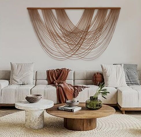 Flber Macrame الجدار شنقا على نطاق واسع التعادل صبغ البوهيمي الغزل نسيج المنزل غرفة جدار ديكور 59 "Wx 35" L in Saudi Arabia