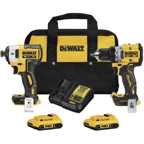 DEWALT 20V MAX* XR Cordless 1/2 in. Drill/Driver and 1/4 in. Impact Driver Kit with (2) 2Ah Batteries & Charger (DCK248D2)