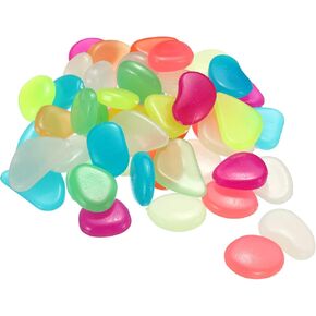 MECCANIXITY 100pcs Glow Rocks 20-30mm Glow Pebbles Decoration in The Dark Luminous Stones Decor DIY Decorative Multicolored for Garden, Potted Plant, Fish Tank in Saudi Arabia