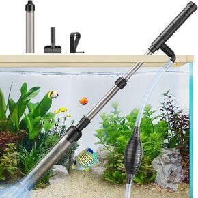 بيدي منظف حصى حوض السمك اليدوي، منظف حصى حوض السمك، طقم مكنسة كهربائية 3 في 1 لحوض السمك لتغيير المياه وتنظيف الرمال وازالة الاوساخ مع قضيب تلسكوبي قابل للتعديل in Kuwait