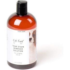 Eye Envy Tear Stain Remover Solution for Dogs. Gentle, Natural, Safe. Cleans Tear Stains. Recommended by AKC Breeders, Handlers, Groomers. 4 oz. Made in USA in Saudi Arabia