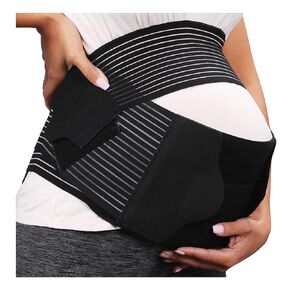 Comfy Mom Maternity Back Brace Elite - Belly Band Relief From Back Pain - Belly Bands For Pregnant Women - Maternity Support Belt - Pregnancy Must Haves, (Large, Onyx) in Saudi Arabia