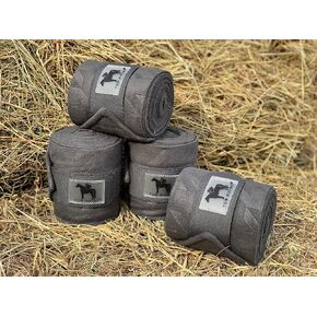 TGW RIDING Horse Polo Leg Wraps, Equine Fleece Polo Wraps (Set of 4) - Horse Leg Bandages (Light Brown)