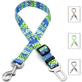 LASOCUHOO Dog Seat Belt, Adjustable Dog Seatbelt for Car, Nylon Fabric Pet Safety Printed Seat Belt Car Harness for Dogs in Kuwait
