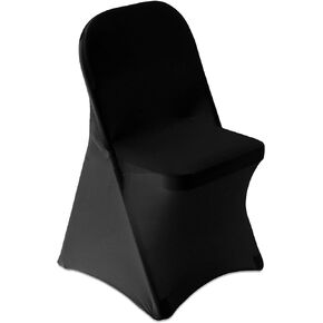 24 قطعة من غطاء كرسي قابل للطي مصنوع من الألياف اللدنة باللون الأسود لحفلات الزفاف والولائم in Kuwait