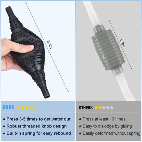 بيدي منظف حصى حوض السمك اليدوي، منظف حصى حوض السمك، طقم مكنسة كهربائية 3 في 1 لحوض السمك لتغيير المياه وتنظيف الرمال وازالة الاوساخ مع قضيب تلسكوبي قابل للتعديل in Kuwait