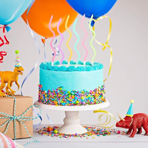 48 قطعة من شموع عيد الميلاد الملتوية، شموع الكيك الحلزونية مع حاملات، شموع الكيك المعدنية، شموع الكيك الطويلة الرقيقة والمجعد لأعياد الميلاد، وحفلات الزفاف وتزيين الكيك (ملونة معدنية) in Kuwait