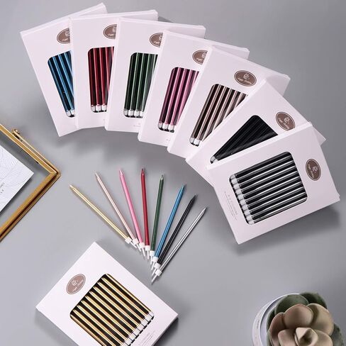 شموع معدنية لعيد الميلاد السعيد، شموع كعكة عيد الميلاد الطويلة، حاملات شموع كب كيك طويلة ورقيقة لتزيين حفلات الزفاف (24 قطعة) (أخضر) in Kuwait