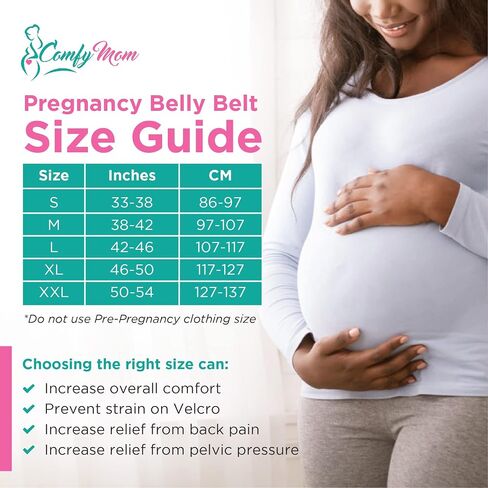 Comfy Mom Maternity Back Brace Elite - Belly Band Relief From Back Pain - Belly Bands For Pregnant Women - Maternity Support Belt - Pregnancy Must Haves, (Large, Onyx) in Saudi Arabia