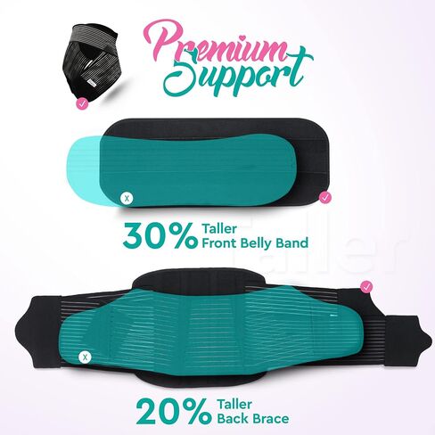 Comfy Mom Maternity Back Brace Elite - Belly Band Relief From Back Pain - Belly Bands For Pregnant Women - Maternity Support Belt - Pregnancy Must Haves, (Large, Onyx) in Saudi Arabia