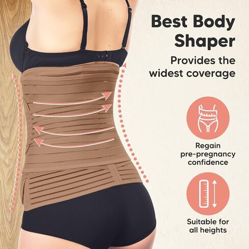 KeaBabies 3-in-1 Postpartum Belly Band, Post Partum Recovery and Organic Bamboo Viscose Nursing Pads - Postpartum Belly Wrap Shapewear Belt - 14 Washable Breastfeeding Pads in Saudi Arabia