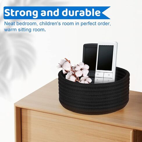 Hispqser Small Woven Baskets, Mini Basket for Storage Cotton Rope Baskets Set of 2 Little Decorative Cute Basket for Keys Desk Dog Cat Toy Kids Baby Mother's Day Gifts 7.48X7.48X3.54 inch (Orange) in Kuwait