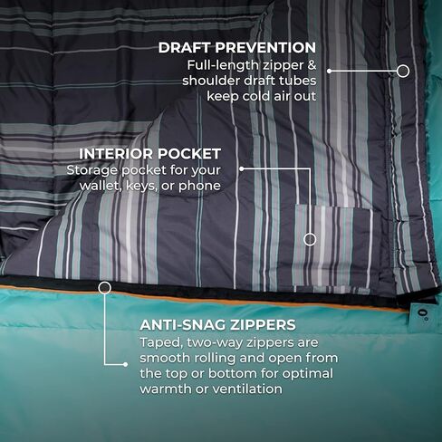 TETON Sports Celsius Regular Sleeping Bags, All Weather Bags for Adults and Kids Camping Made Easy and Warm Compression Sack Included in Kuwait