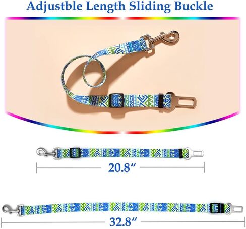 LASOCUHOO Dog Seat Belt, Adjustable Dog Seatbelt for Car, Nylon Fabric Pet Safety Printed Seat Belt Car Harness for Dogs in Kuwait