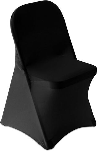24 قطعة من غطاء كرسي قابل للطي مصنوع من الألياف اللدنة باللون الأسود لحفلات الزفاف والولائم in Kuwait