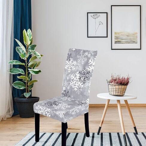 Muuyi Christmas Chair Covers, Stretch Chairs Slipcovers, Washable Protector Cover Seat Slipcover for Dining Room Ceremony Hotel, ChrismasBell - 2Pack in Kuwait