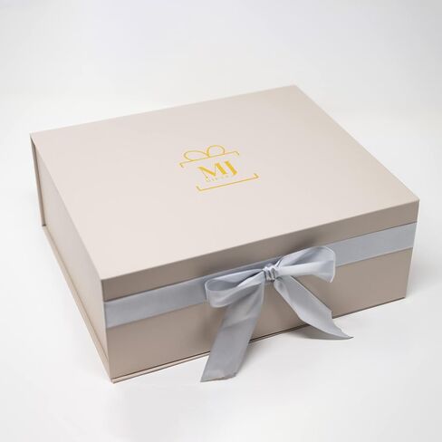 صندوق هدايا MJ Gifts للأطفال حديثي الولادة: حزمة هدايا فريدة من نوعها - بطانية عضوية، أرنب محب للأمان مع جرس، إطار صور أنيق ومشابك لهاية - هدايا مثالية لاستحمام الطفل (أزرق) in Saudi Arabia