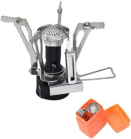 موقد التخييم مواقد الظهر المحمولة - موقد التخييم على الظهر مع إشعال بيزو دعم ثابت مقاومة الرياح موقد غاز معدات الظهر للتخييم والمشي لمسافات طويلة والطهي في الهواء الطلق in Kuwait