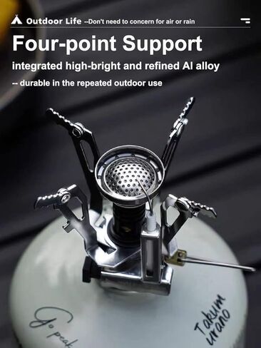 موقد التخييم مواقد الظهر المحمولة - موقد التخييم على الظهر مع إشعال بيزو دعم ثابت مقاومة الرياح موقد غاز معدات الظهر للتخييم والمشي لمسافات طويلة والطهي في الهواء الطلق in Kuwait