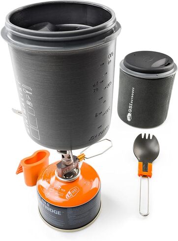 GSI Outdoors Halulite Minimalist Kitchen Kit | Integrated Camp Cookware for Ultralight Backpacking and Camping in Saudi Arabia