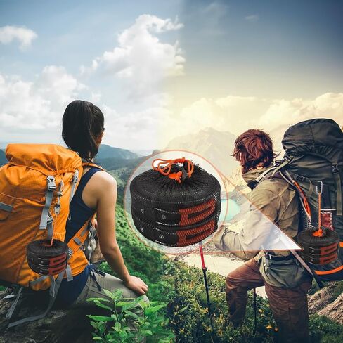 16pcs Camping Cookware Mess Kit, Non-Stick Lightweight Pots and Pans Set with Stove Carabiner Forks Knives Spoons for Camping, Backpacking, Hiking, Outdoor Cooking and Picnic in Kuwait