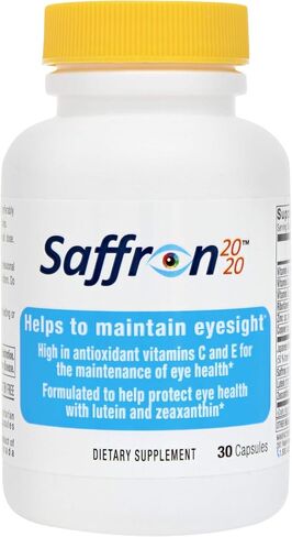 Saffron 2020 Supplement with Saffron, Resveratrol, Vitamins and Minerals, Zeaxanthin and Lutein -30 Vegetarian Capsules in Saudi Arabia