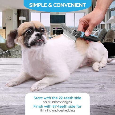 Pet Neat Pet Grooming Brush Effectively Reduces Shedding by Up to 95% Professional Deshedding Tool for Dogs and Cats (Light Blue) (Light Blue) in Saudi Arabia
