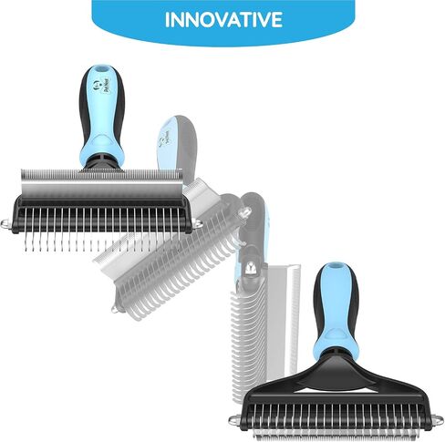 Pet Neat Pet Grooming Brush Effectively Reduces Shedding by Up to 95% Professional Deshedding Tool for Dogs and Cats (Light Blue) (Light Blue) in Saudi Arabia
