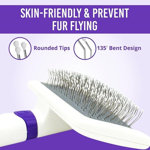 سمولدوج اوفيشال فرشاة جسم لطيفة للكلاب - للكلاب الصغيرة والسلالات - فرشاة للوجه، فرشاة مخالب، تزيل الشعر المتساقط والبساط والاوساخ والملصقات وفك تشابك الشعر بدون الم in Kuwait