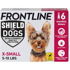 FRONTLINE Shield Flea & Tick Treatment for X-Small Dogs 5-10 lbs., Count of 6