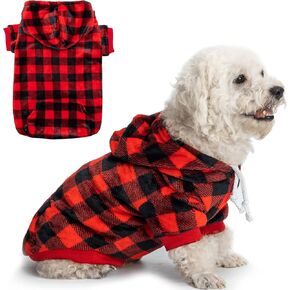 Dog Hoodie for Large Meidum Small Dogs, Winter Fall Fleece Warm Hooded Dog Hoodies Pet Sweatshirt Clothes with Pockets for Cold Weather (S-XXL)