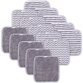 15 Pack Baby Washcloths - Super Soft Absorbent Wash Cloths for Boy and Girl, Newborn Essentials Baby Clothes, Gentle on Sensitive Skin for Face and Body, 10" by 10" Aquamarine