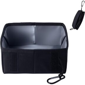 COMSUN Collapsible Dog Bowls Portable Dog Travel Bowls Lightweight Pocket Bowl with Buckle Water Food Bowls for Small Medium Large Pets Outdoor Hiking Camping,Black 80oz in Kuwait