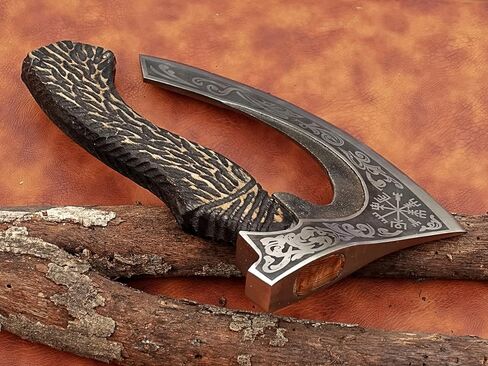 غلاديوس كرافتس | فأس فايكنغ رائع مصنوع يدويًا - مثالي لهواة الجمع والمتحمسين | أصلي، مصنوع بحرفية | فأس على طراز العصور الوسطى مزود بفولاذ متين وقوي عالي الكربون (GC-AX01) in Kuwait