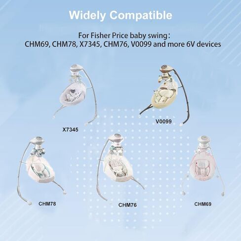 محول تيار متردد 6 فولت بيبي سوينغ متوافق مع فيشر برايس انجينويتي كرادل سوينغ، بوتيك، سمارت سايز 2 في 1، مهد الغابات المطيرة، كيبل شاحن سوينغ باترفلاي اوشن وندرز 6.6 قدم، ابيض in Kuwait