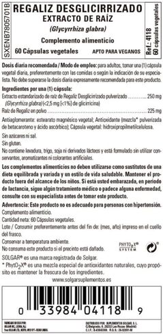 Solgar كبسولات نباتية موحدة ذات فعالية كاملة ومستخلص جذر عرق السوس، 60 كبسولة in Kuwait