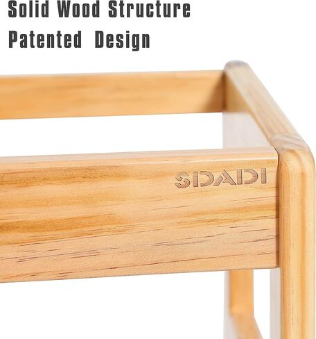 SDADI Kitchen Step Stool Tower for 2 Kids, Adjustable Height Double Learning Stool, Solid Wood Construction Toddler Tower (Natural) in Kuwait