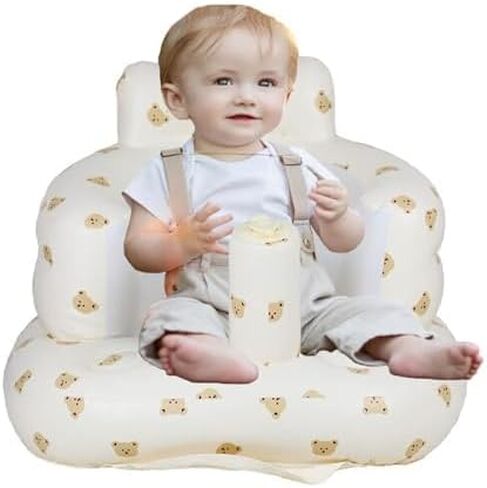 مقعد أطفال قابل للنفخ للأطفال من عمر 3 إلى 36 شهرًا، مضخة هواء مدمجة، مقعد لدعم الطفل في الصيف، كرسي للأطفال الصغار للجلوس، كرسي استحمام للأطفال على الأرض (الدب) in Kuwait